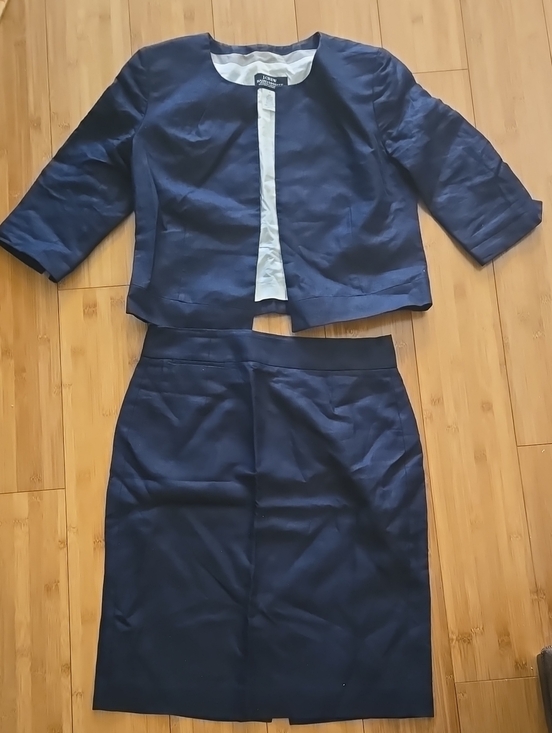 Baird Mcnutt Dresses & Skirts - Baird McNutt For J.Crew Navy Linen Skirt Suit Set - 4